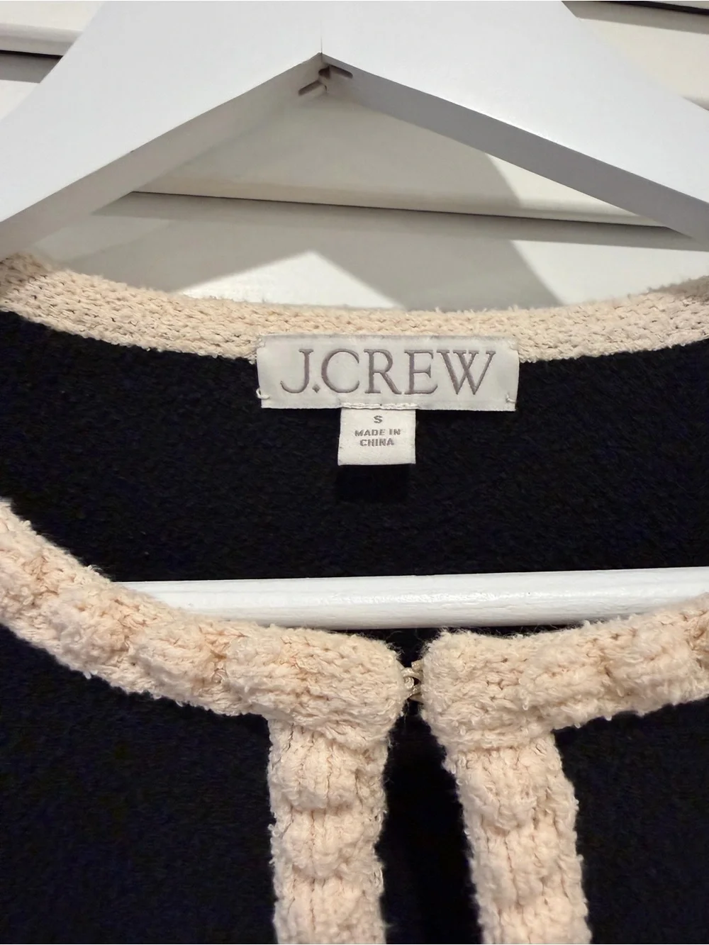 J.Crew Black Cream Striped Knit Cardigan Gold Buttons Size S